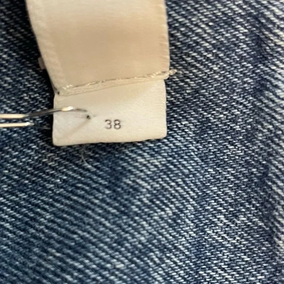 IRO Melay Denim Mini Skirt in Medium Blue Belted Paperbag Waist US Size 6 EU 38 - Picture 8 of 13